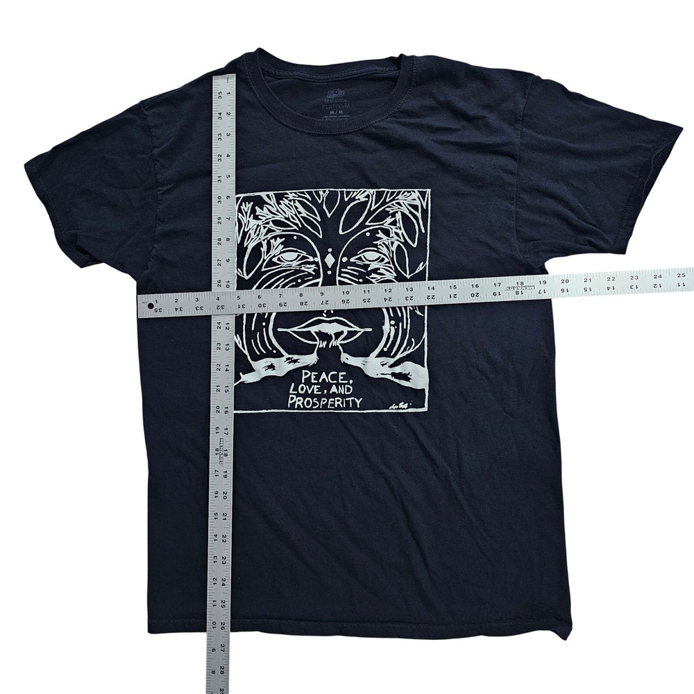 Fruit of the Loom Platinum Mens M Black Peace Love Prosperity Graphic T-Shirt - Picture 3 of 5